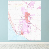  kaart van Oxnard California (1949) Canvas Afdruk (Insitu (Houten vloer))