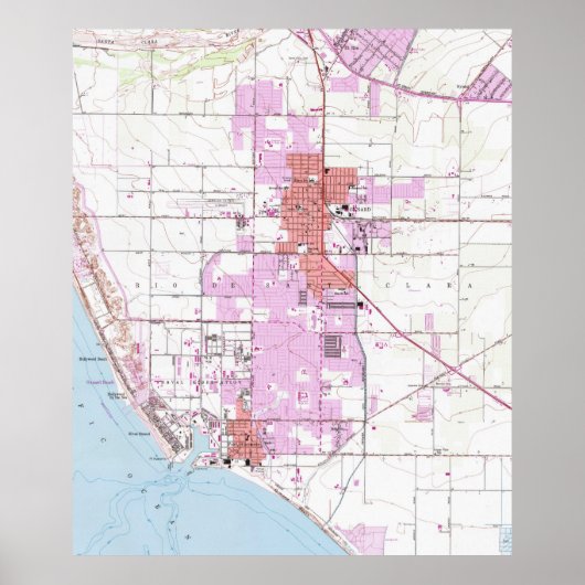  kaart van Oxnard California (1949) Poster (Voorkant)