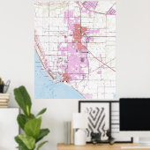  kaart van Oxnard California (1949) Poster (Thuiskantoor)