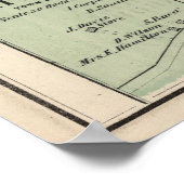 kaart van Oyster Bay New York (1873) Poster (Hoek)