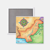 Kaart van Pakistan Magneet (Voorkant / Achterkant)