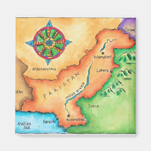 Kaart van Pakistan Magneet