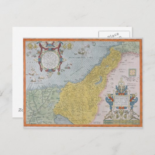 Kaart van Palestina (Voorkant / Achterkant)