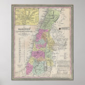 kaart van Palestina (1853) Poster (Voorkant)