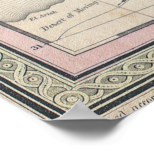 kaart van Palestina (1853) Poster (Hoek)