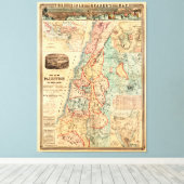 Kaart van Palestina en alle bijbelse gebieden Canvas Afdruk (Insitu (Houten vloer))