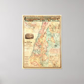 Kaart van Palestina en alle bijbelse gebieden Canvas Afdruk (Voorkant)