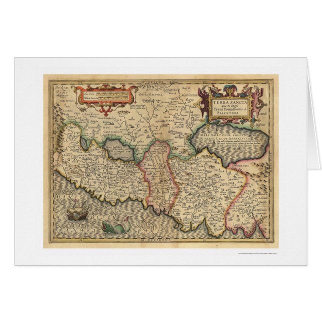 Kaart van Palestina en omringende gebieden 1710 (Voorkant Horizontaal)