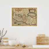 Kaart van Palestina en omringende gebieden 1710 Poster (Keuken)