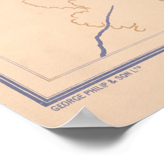 Kaart van Palestina in Tijd van Christus (tot 70 D Poster (Hoek)