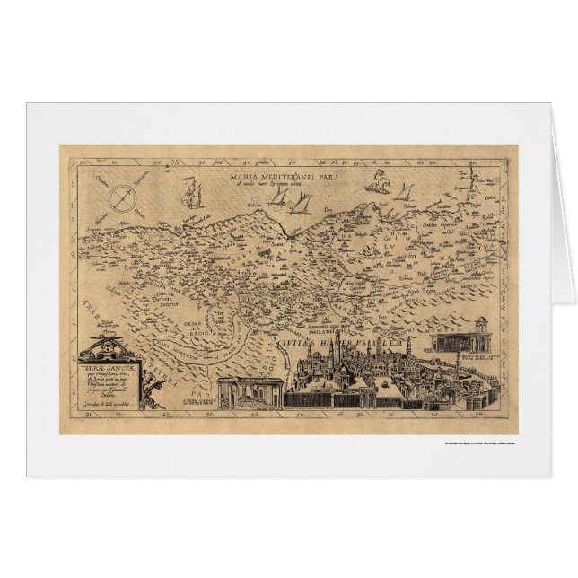 Kaart van Palestina met Tilemann Stella 1600 (Voorkant Horizontaal)