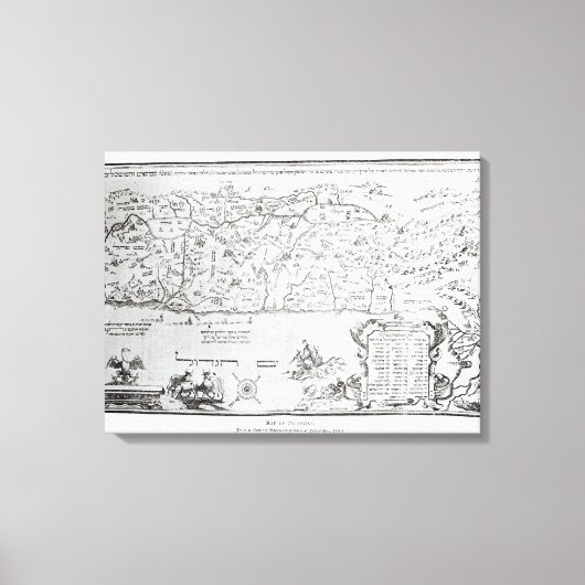 Kaart van Palestina, van een Passover Haggadah Canvas Afdruk (Voorkant)