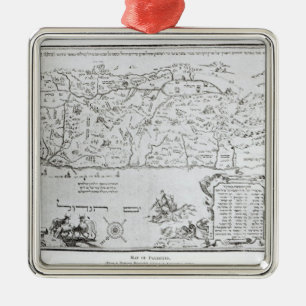 Kaart van Palestina, van een Passover Haggadah Metalen Ornament