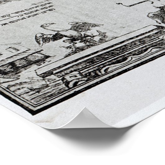 Kaart van Palestina, van een Passover Haggadah Poster (Hoek)