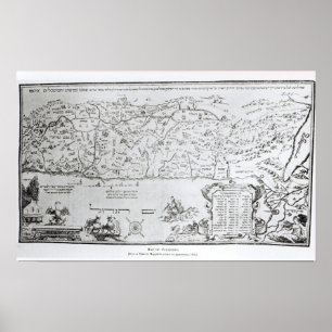Kaart van Palestina, van een Passover Haggadah Poster