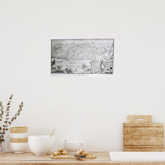 Kaart van Palestina, van een Passover Haggadah Poster (Keuken)