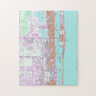  kaart van Palm Beach Florida (1946) 2 Legpuzzel