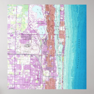  kaart van Palm Beach Florida (1946) Poster