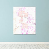  kaart van Palm Springs California (1957) 2 Canvas Afdruk (Insitu (Houten vloer))