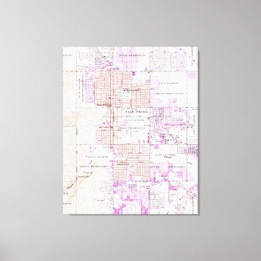  kaart van Palm Springs California (1957) 2 Canvas Afdruk (Voorkant)