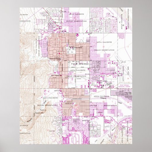  kaart van Palm Springs California (1957) 2 Poster (Voorkant)