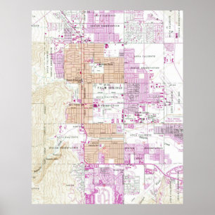  kaart van Palm Springs California (1957) Poster