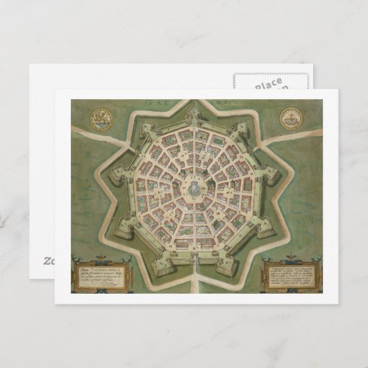 Kaart van Palma, van "Civitates Orbis Terrarum" do (Voorkant / Achterkant)