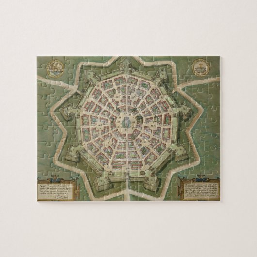 Kaart van Palma, van "Civitates Orbis Terrarum" do Legpuzzel (Horizontaal)