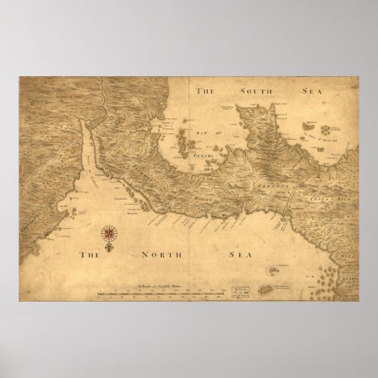  kaart van Panama (1800) Poster (Voorkant)