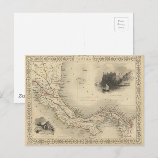  kaart van Panama (1851) (Voorkant / Achterkant)