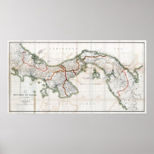 Kaart van Panama van 1912 Poster