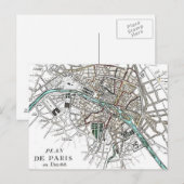 kaart van Parijs (Voorkant / Achterkant)