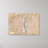 kaart van Parijs (1550) Canvas Afdruk (Voorkant)