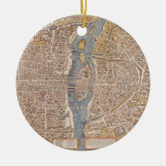  kaart van Parijs (1550) Keramisch Ornament (Voorkant)