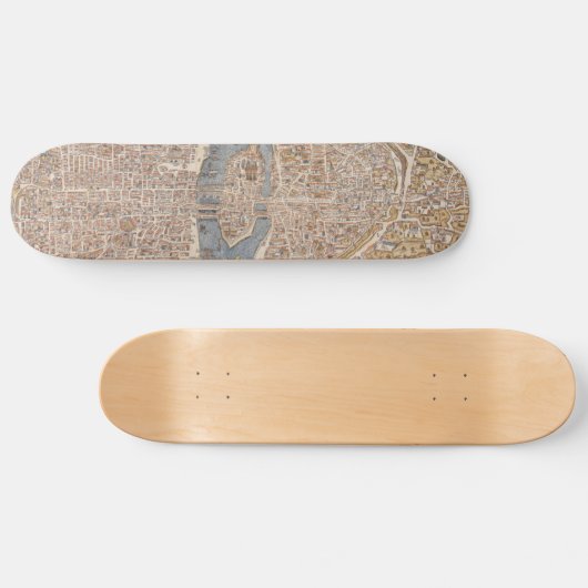  kaart van Parijs (1550) Skateboard (Horizontaal)