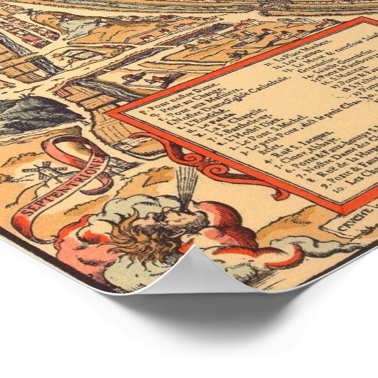  kaart van Parijs (1575) Poster (Hoek)