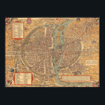 kaart van Parijs (1575) Poster<br><div class="desc">Dit is een  kaart van Parijs Frankrijk uit 1575.</div>