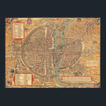 kaart van Parijs (1575) Poster<br><div class="desc">Dit is een  kaart van Parijs Frankrijk uit 1575.</div>