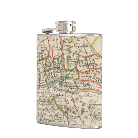  kaart van Parijs (1678) Heupfles (Links)