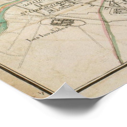  kaart van Parijs (1678) Poster (Hoek)