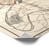  kaart van Parijs (1878) Poster (Hoek)