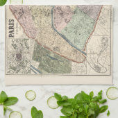 kaart van Parijs 1878 Theedoek (Gevouwen)
