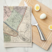 kaart van Parijs 1878 Theedoek (Quarter Fold)