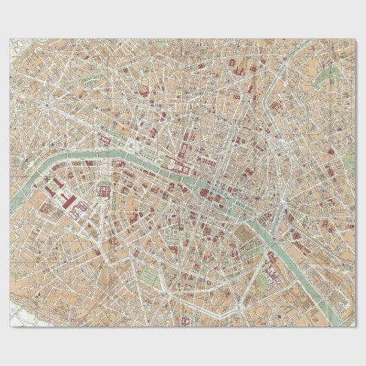  kaart van Parijs (1892) Cadeaupapier (Vlak)