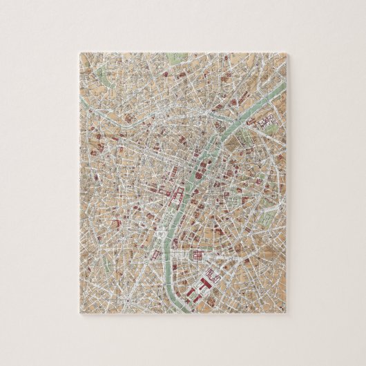  kaart van Parijs (1892) Legpuzzel (Verticaal)