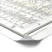  kaart van Parijs (1892) Poster (Hoek)