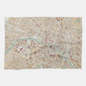 kaart van Parijs (1892) Theedoek (Horizontaal)