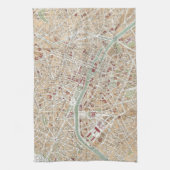 kaart van Parijs (1892) Theedoek (Verticaal)