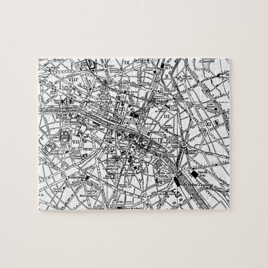  kaart van Parijs (1911) Legpuzzel (Horizontaal)