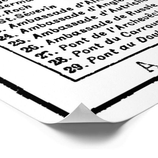  kaart van Parijs (1911) Poster (Hoek)